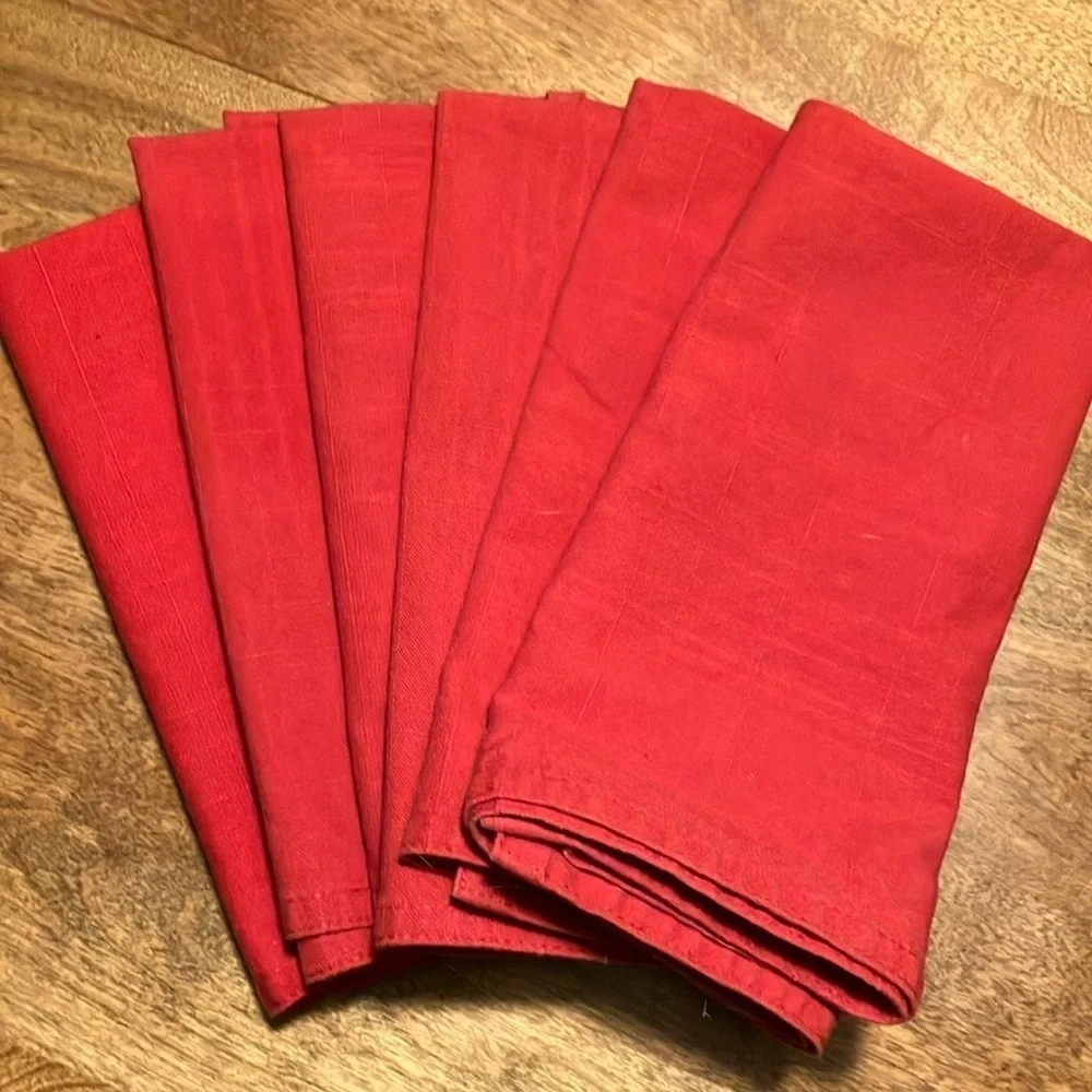 🌈 IKEA 100% cotton napkins 17 x 17 1999 red set of 6